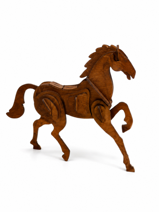 Majestic Prancing Stallion Wooden Miniature Model 2