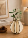 Minimalist Geometric Wooden Bud Vase  3D Laser-Cut Interlocking Bulb Silhouette Countertop Hydroponic Plant Display Table Decor