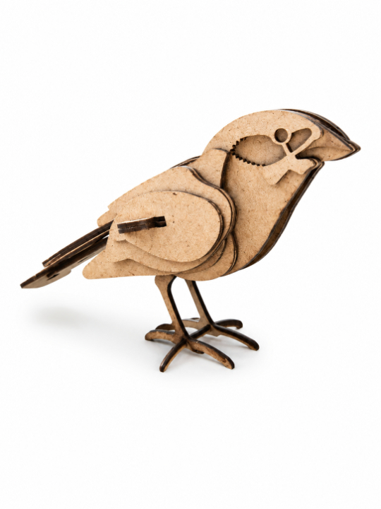 Minimalist Layered Wooden Bird Sculpture 2