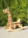 Wooden Safari Animal Rocker Toy for Kids Smooth Ride Toddler Rocking Chair