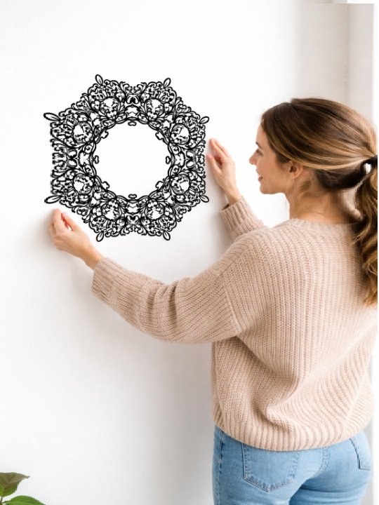 Intricate Wooden Mandala Wall Art | Handcrafted Circular Mandala Décor | Spiritual & Artistic Home Accent - Image 4