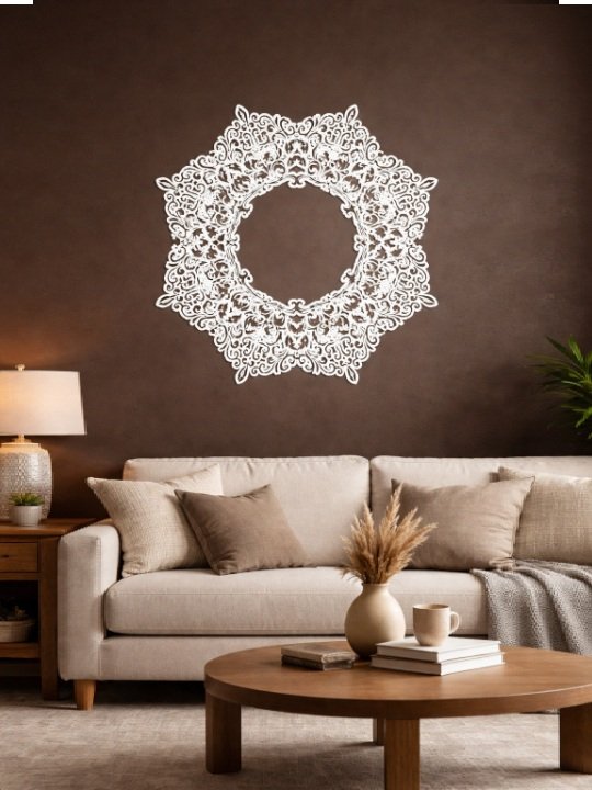 Intricate Wooden Mandala Wall Art | Handcrafted Circular Mandala Décor | Spiritual & Artistic Home Accent - Image 5