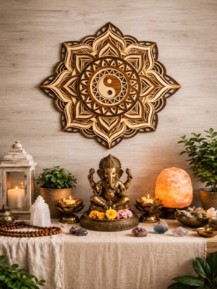 Yin Yang Mandala Wooden Wall Art | Layered Spiritual Mandala Décor | Harmony & Balance Home Accent