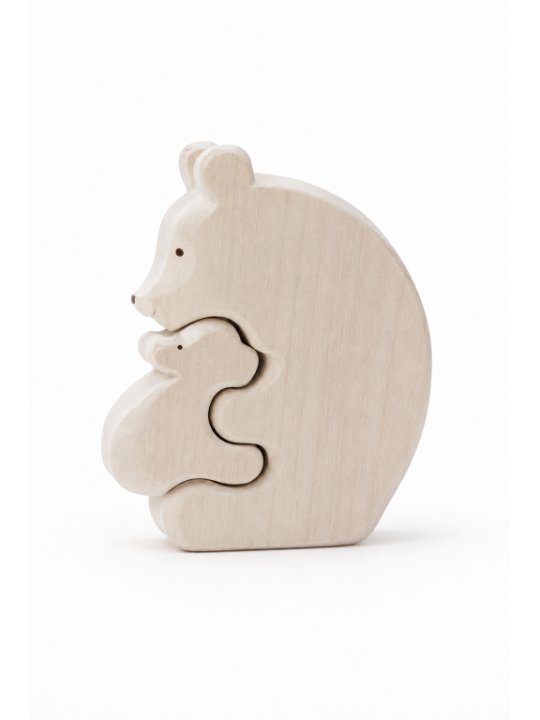 Minimalist Wooden Bear Figurine | Handcrafted Mother & Baby Bear Showpiece | Cute Nursery & Home Décor - Image 4