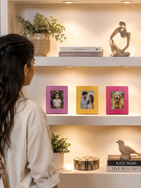 Colorful Mini Tabletop Photo Frame Eco Friendly Desktop Picture Frames for Office and Home Decor