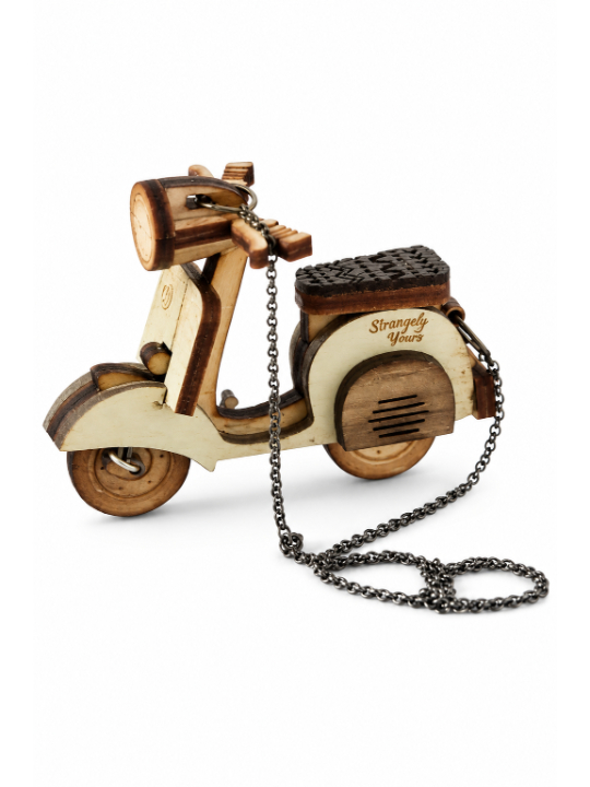Vintage Miniature Wooden Scooter Model 1
