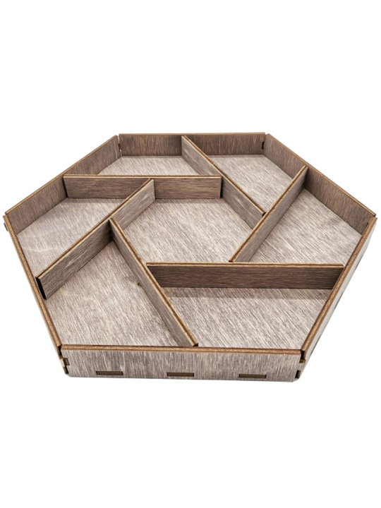 Hexagon Wooden Dry Fruit Serving Tray | Handcrafted Multi-Section Snack Platter | Decorative Tableware Organizer - Image 4