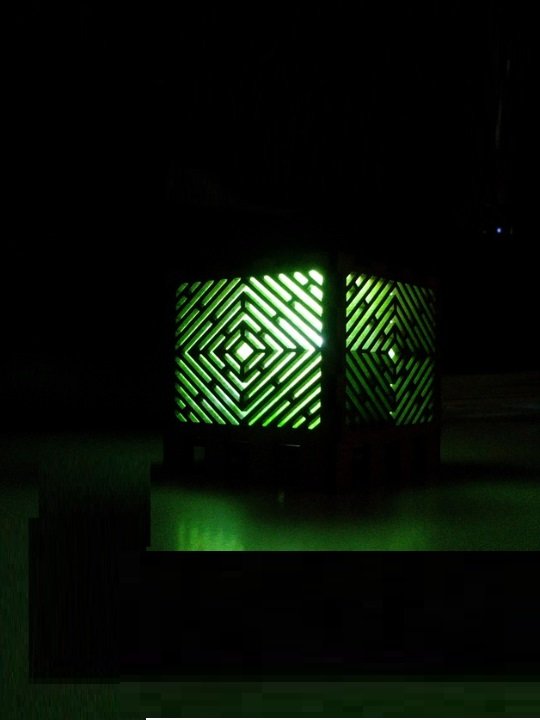 Geometric Concentric Diamond Cube Lamp | 3D Wooden Puzzle Night Light & Ambient Desk Accent - Image 4
