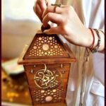 Traditional Islamic Arabesque Wooden Lantern | Handcrafted Festive Calligraphy Decorative Table Lamp