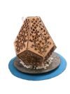 Geometric Wooden Polyhedron Table Lamp | Artistic Lantern Desk Ornament for Living Room Decor