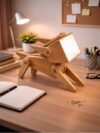 Dog Shaped Wooden Design Adjustable Table Lamp | Novelty Decorative Desk Light for Kids | Best Handcrafted Natural Wood Study Room Lamp