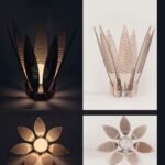 Lotus Bloom Wooden Table Lamp | Handcrafted Leaf Art Desk Light for Ambient Bedroom Decor