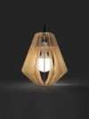 Geometric Wooden Pendant Light | Elegant Angular Diamond Hanging Ceiling Lampshade for Home Decor