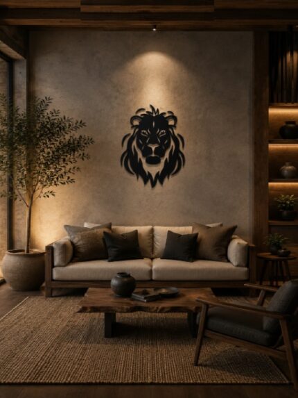 Lion Face Wall Art Decorative Animal Frame for Modern Home Interior Décor