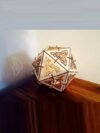 Geometric Icosahedron Wooden Desk Lamp | 3D Interlocking Puzzle Light & Sacred Geometry Table Accent