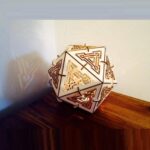 Icosahedron Handcrafted Wooden Decorative Table Lamp | Premium Warm Ambient Light for Home Bedroom & Living Room