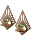 Wooden Wall Mounted Plant Shelf Decorative Floating Planter Stand for Modern Home Décor