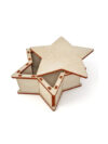 Star Shape Wooden Storage Box with Lid Multipurpose Organizer Jewelry Keepsake Gift Home Decor