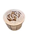 Personalized Wooden Storage Box with Name Lid Custom Round Organizer Jewelry Gift Home Decor