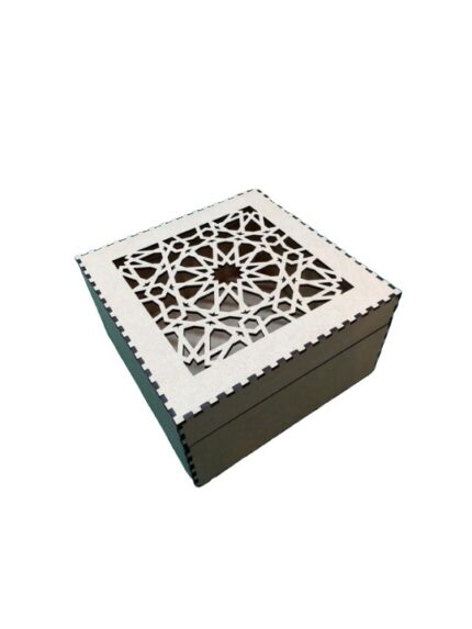 Wooden Decorative Storage Box with Geometric Lid Design for Jewellery Organizer Gifts