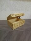 Laser Cut Wooden Jewelry Box with Hinged Lid Decorative Storage Case for Accessories Gifts