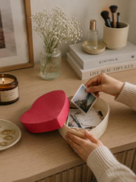 Two Tone Heart Shaped Gift Box Romantic Decorative Keepsake Storage Case - Image 3